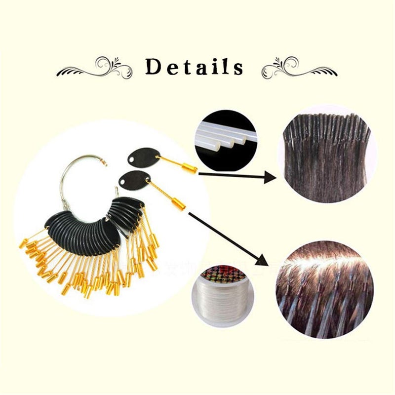 RemeeHi Rings 100% Human Hair Swatches Testing Color with Gold Buckles Straight Samples Hair for Salon Hairdressing 30 strands/set Brown 5Â° - Image 4